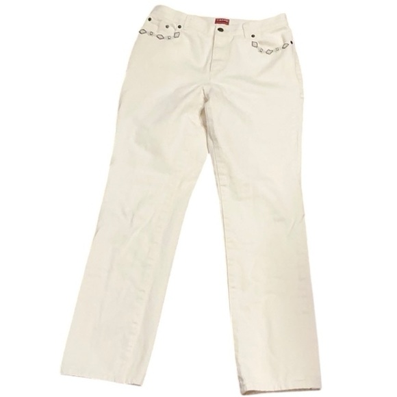 Chaps Straight Leg Jeans with Beaded Detail - Picture 7 of 12